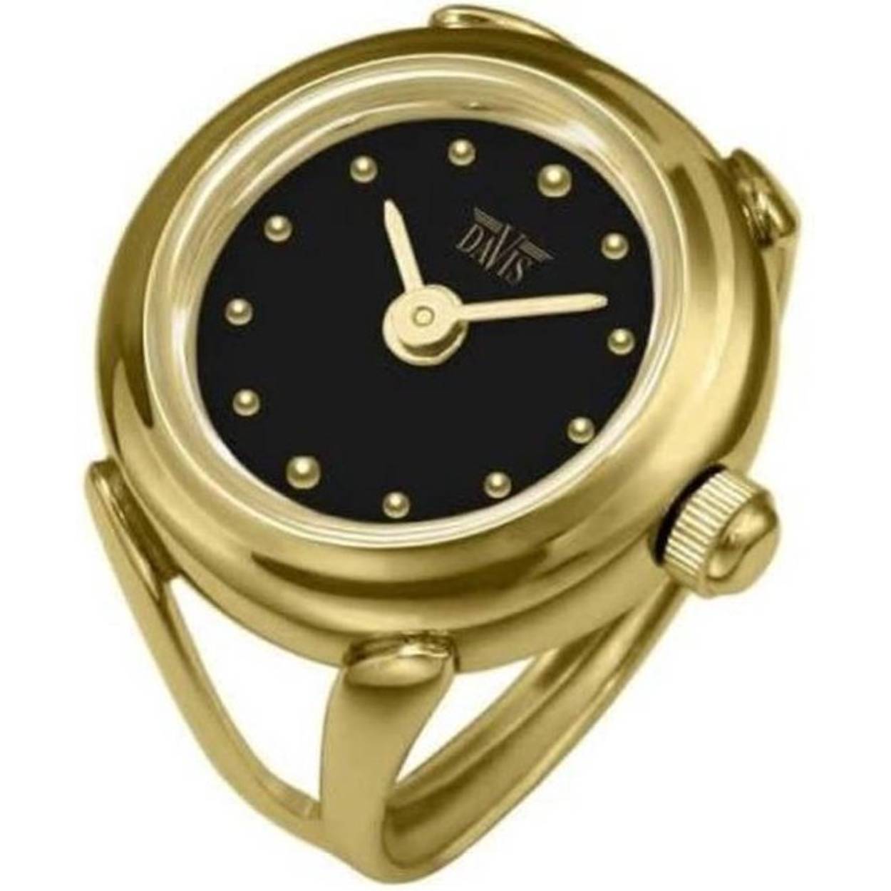 Edelstalen Goudkleurig ring horloge van Davis