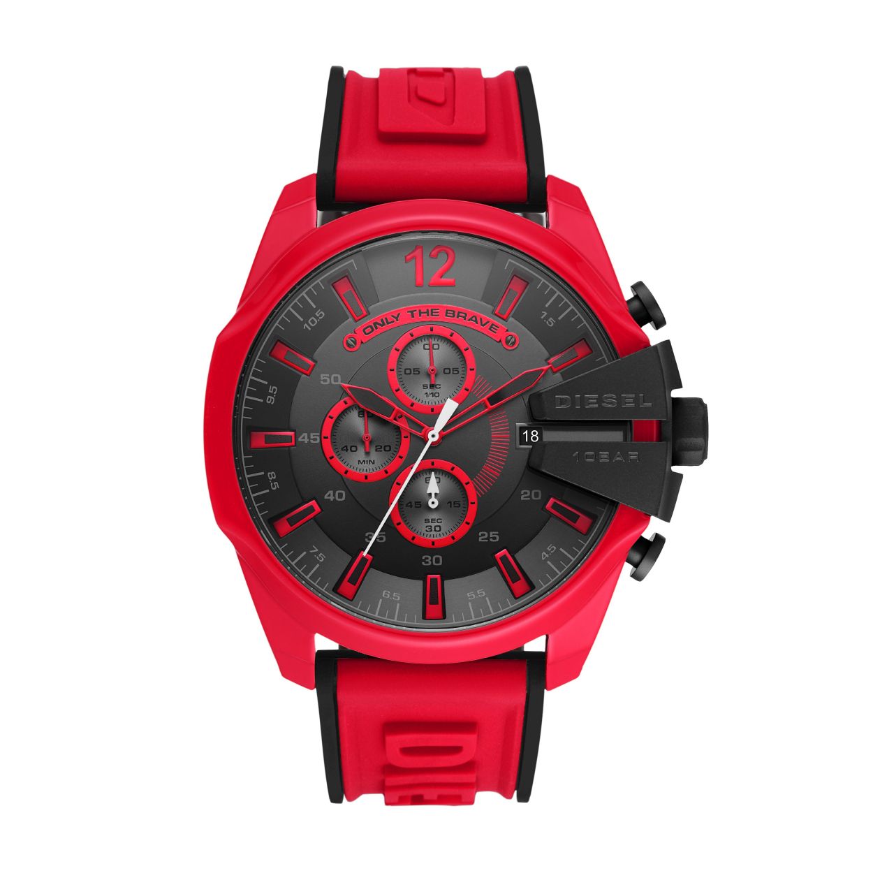 Dit is een prachtig horloge van Diesel met een band van siliconen. De kast is gemaakt van edelstaal. Dit horloge is ontworpen voor heren.
