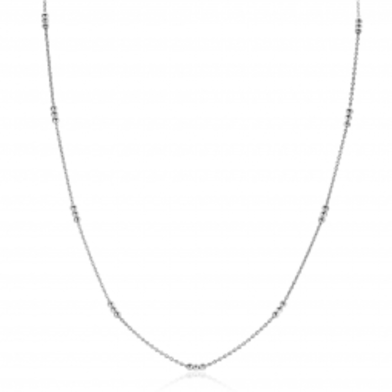 ZINZI zilveren ketting met fijne jasseron schakel en dertien trio-bolletjes gelijkmatig verdeeld over de ketting 42-45cm ZIC2465