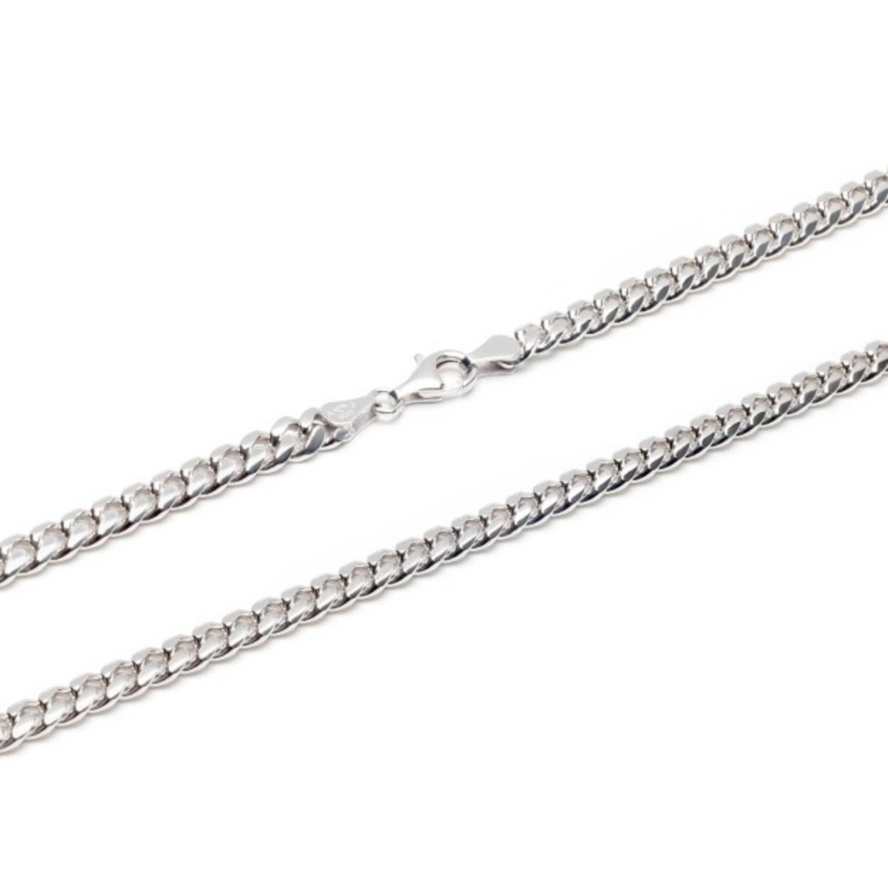 Kinketting zilver 6 mm en 55 cm - 65 cm - gerhodineerd
