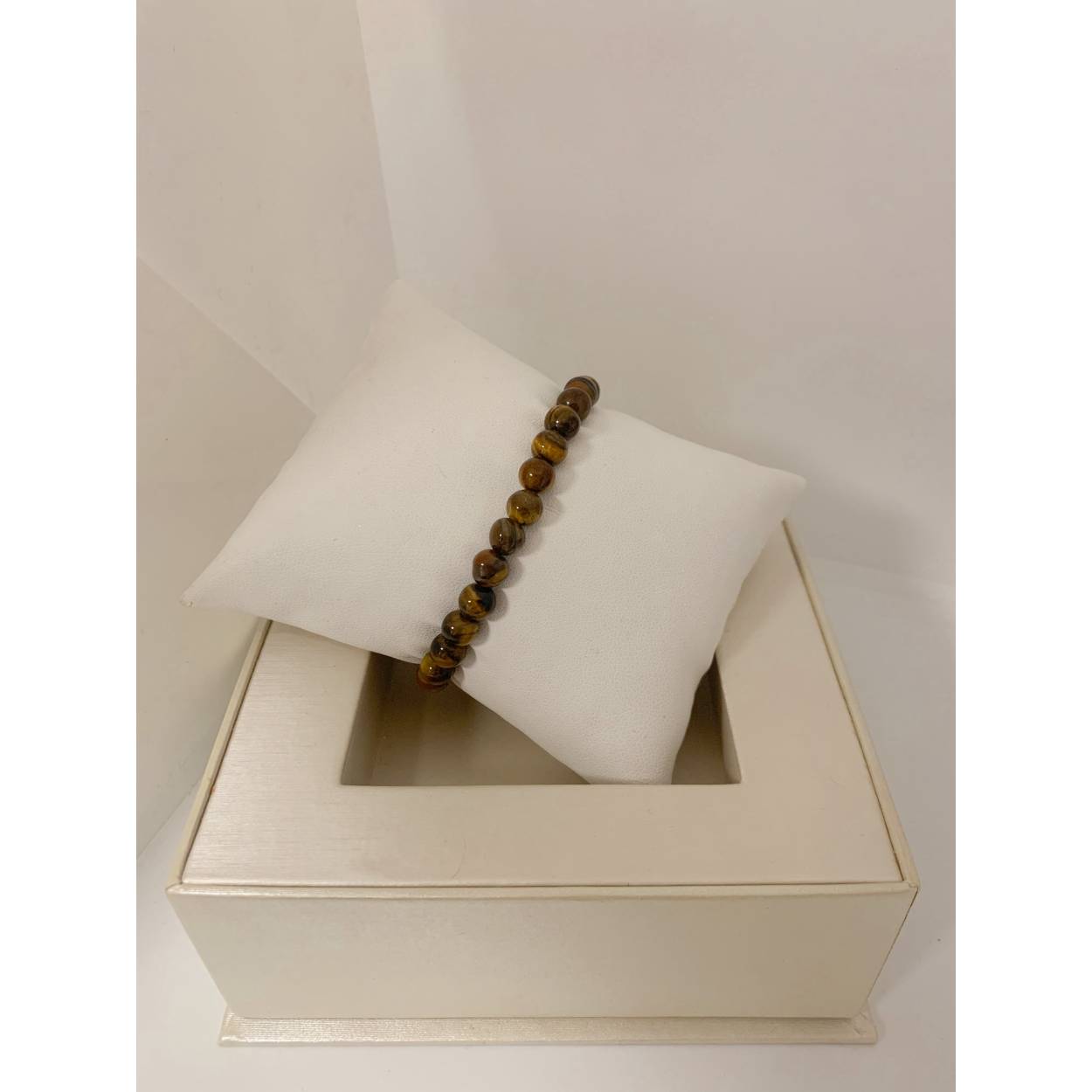 VINTAGE armband met tijgeroog - magnetische zilveren sluiting 