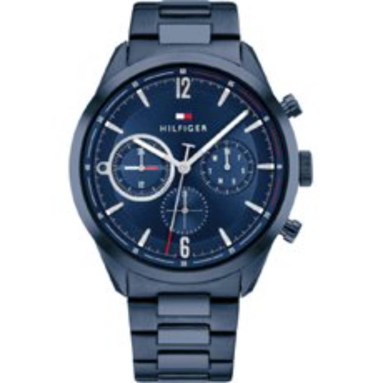 Dit is een herenhorloge van het merk Tommy Hilfiger uit de serie Matthew. Met een horlogekast gemaakt van staal en een blauwe band van staal.