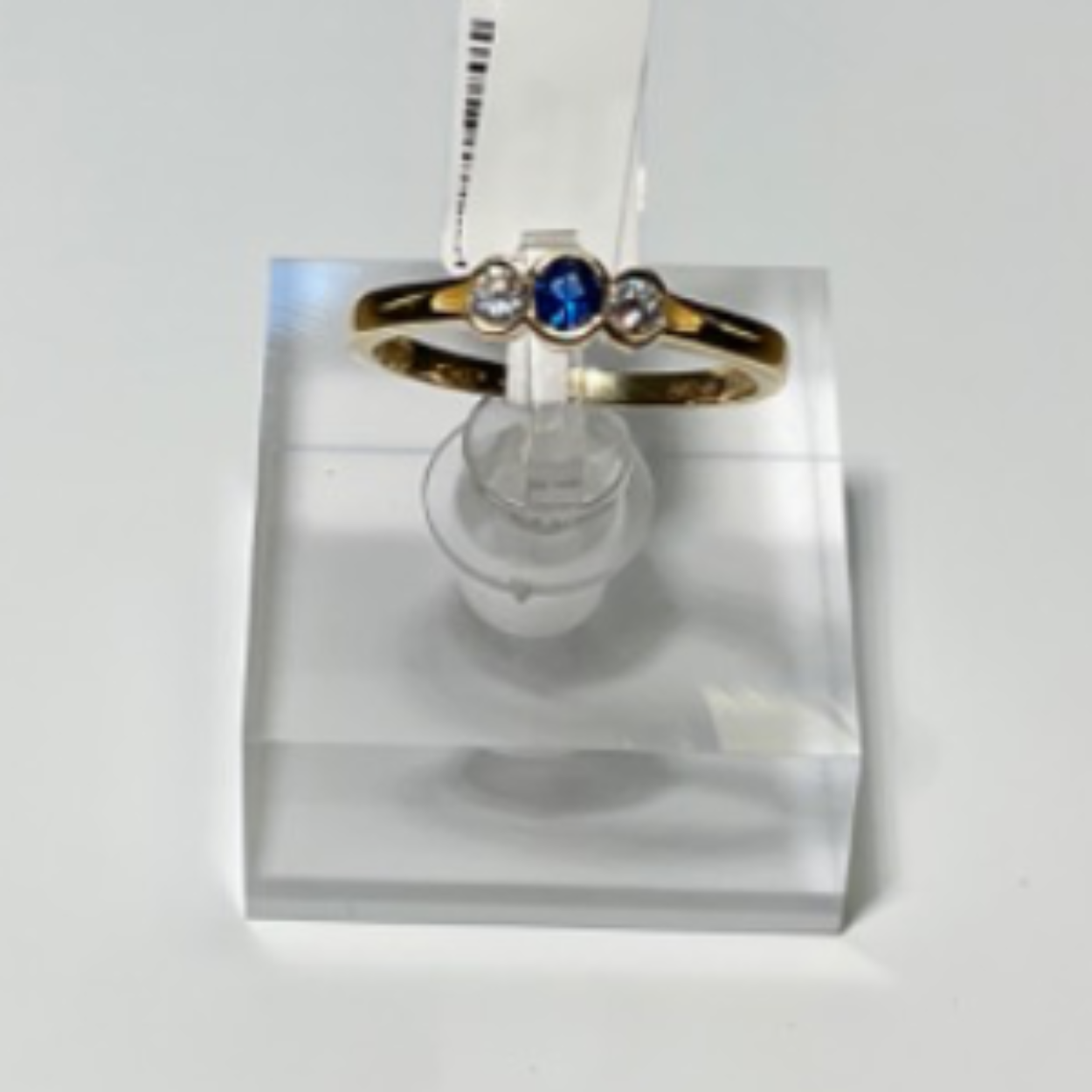 Goud ring Joy & Julia zirkonia met blauw saffier
