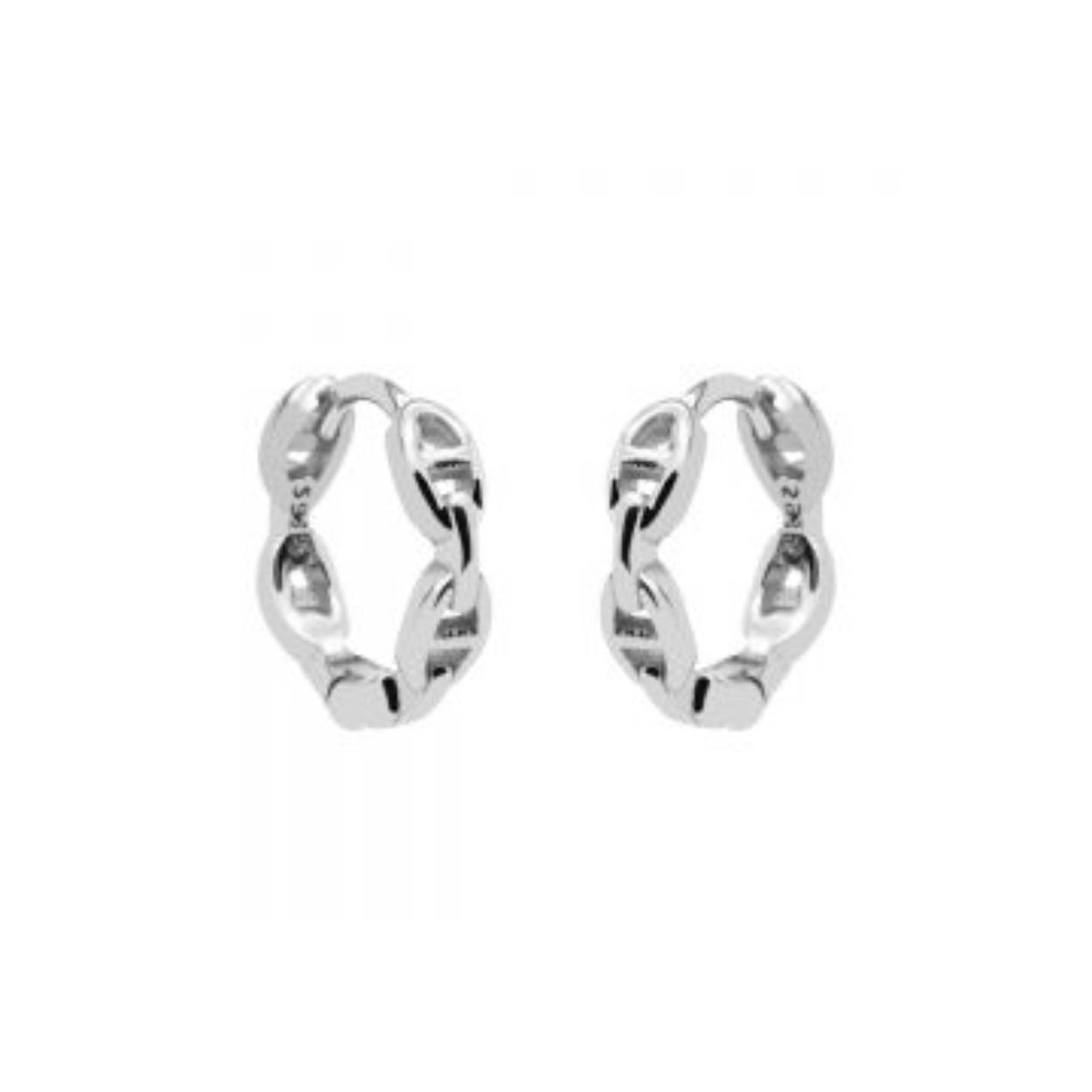 Hinged Hoops Queens Chain Silver