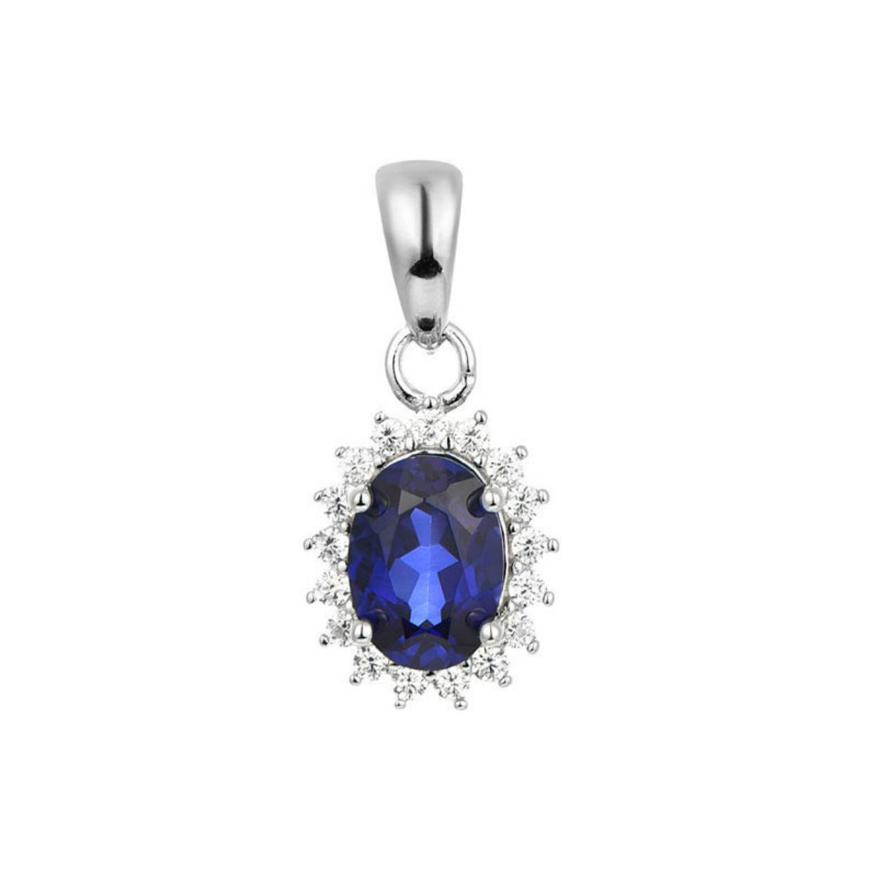 MY iMenso ODM "Sapphire-CZ Oval" pendant
(925/rhod-plated)
