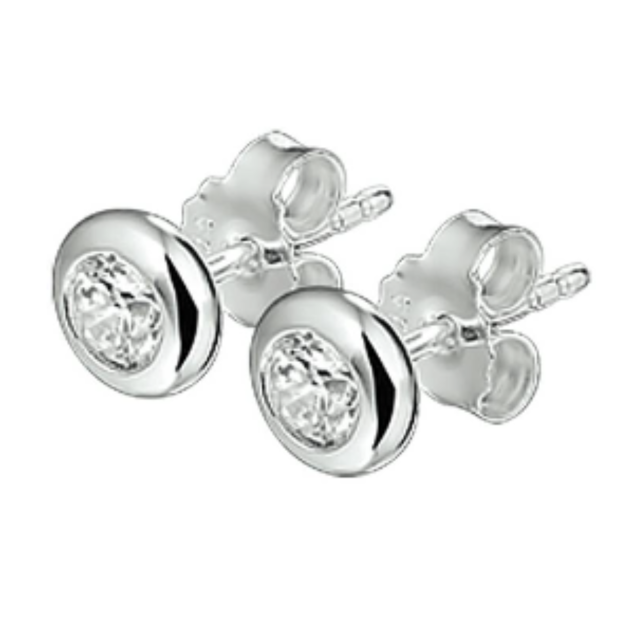 13.22973 zilveren oorsteker met zirkonia 4mm