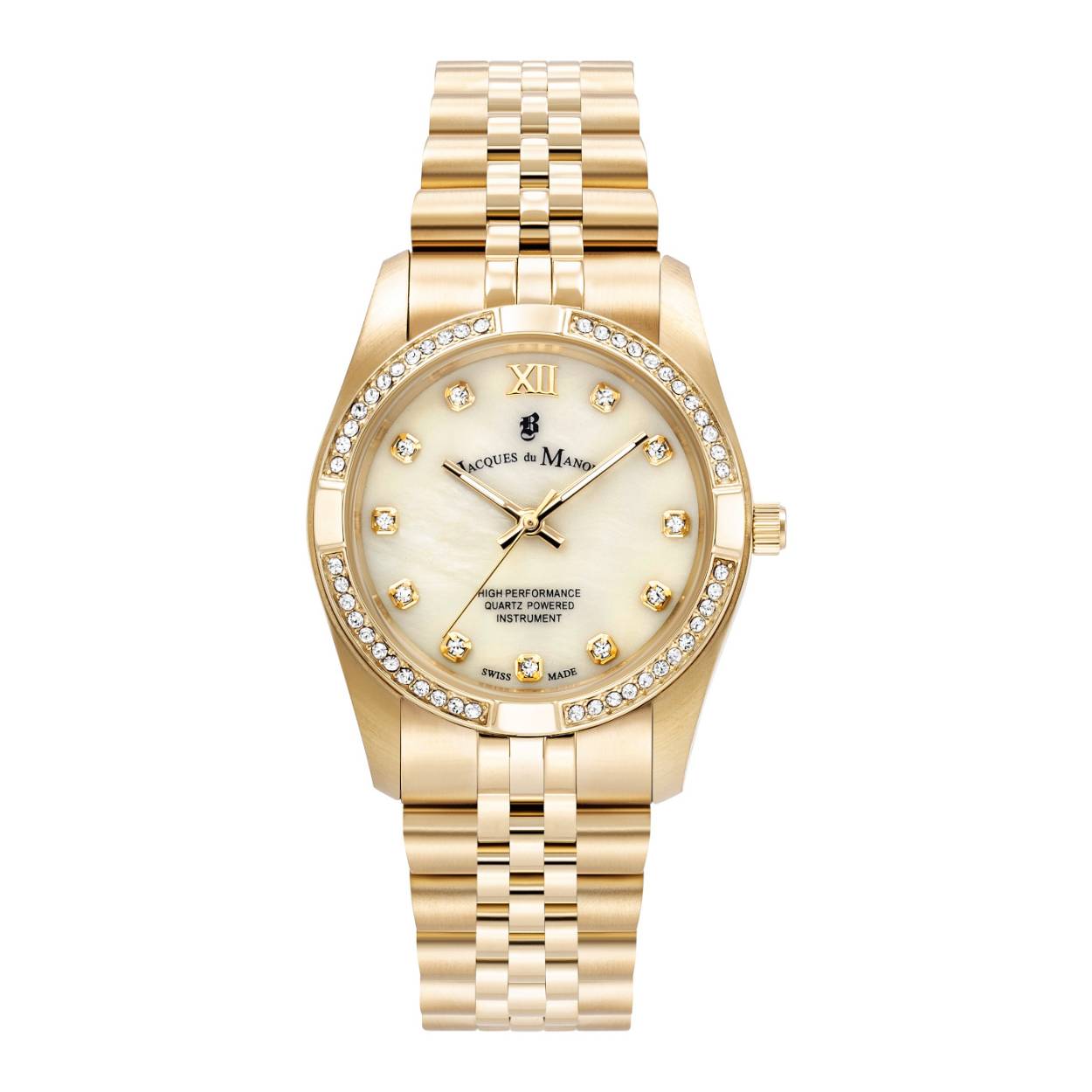 Dit is een horloge uit de 2023 collectie voor dames. Dit horloge heeft de volgende eigenschappen: 
Kastkleur: Goud
Bandkleur: Goud
Bandmateriaal: Roestvrij staal
Wijzerplaatkleur: Champagne 
Kastmaat: 34 mm