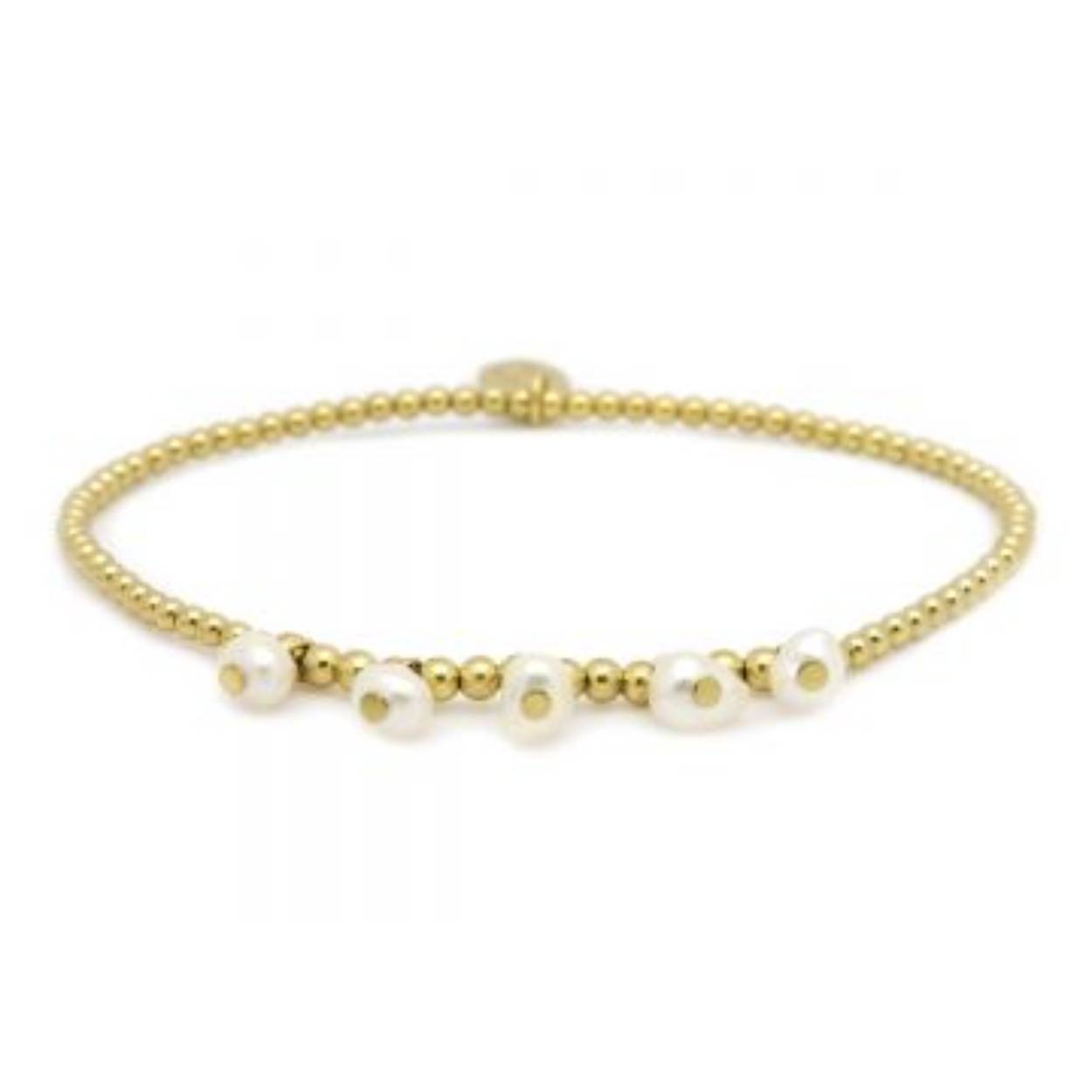 Elastische armband in Bali-stijl met 925 sterling zilveren kralen en mooie hangende parels. Verkrijgbaar in zilver of met een 14K gouden plating. De bali stijl armbanden hebben een normale maat en passen om een pols tussen 16-18CM.
