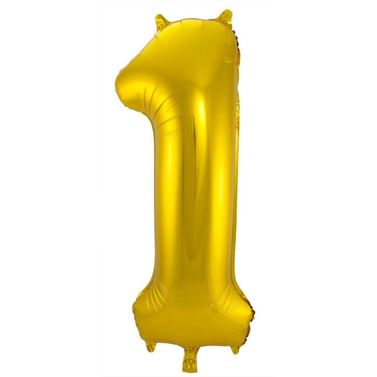 Gouden Folieballon Cijfer 1 - 86 cm. Inhoud: 1 folieballon. Kleur: Goudkleurig. Bijvoorbeeld te gebruiken tijdens de volgende feestgelegenheid/feestgelegenheden: Verjaardag, Jubileum en Kinderfeestje. Deze folieballon is 34 inch/86 cm. Het artikel is gemaakt van folie.