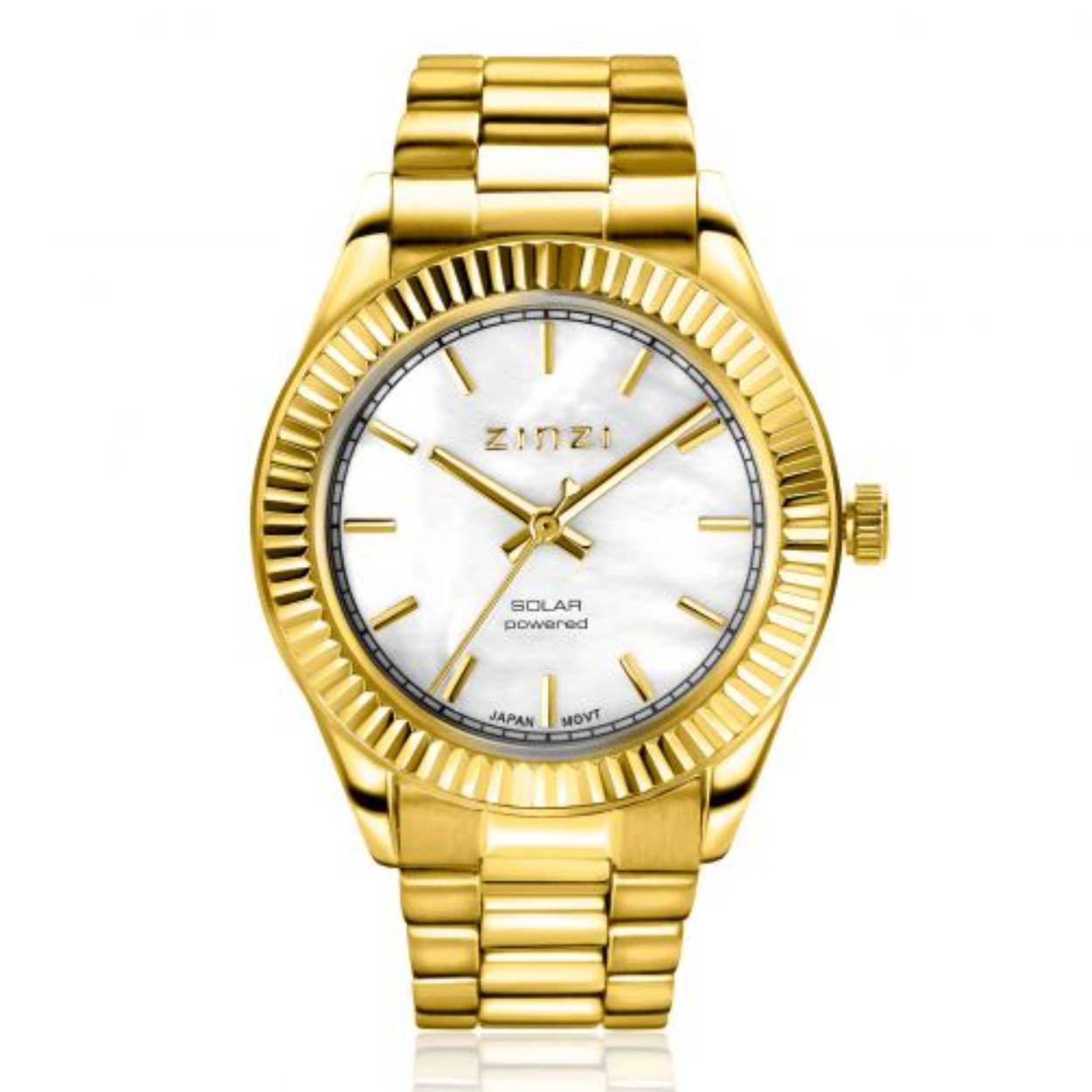 Zinzi horloge parelmoer wijzerplaat solar. 