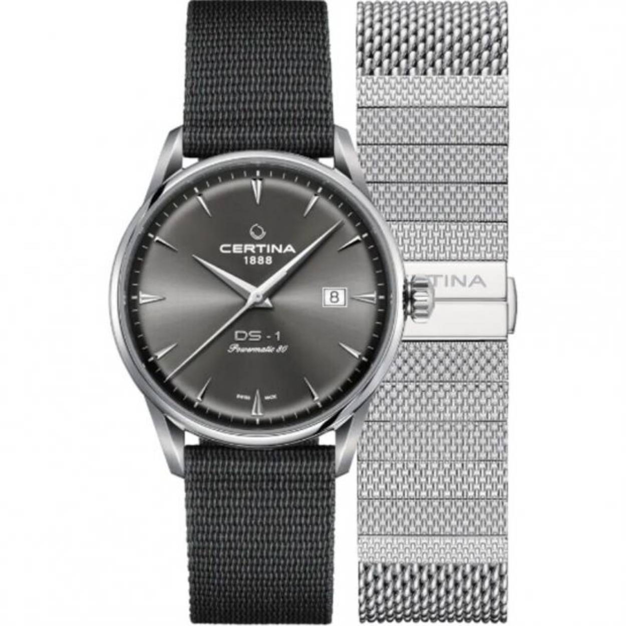 Bestel uw Certina DS One Powermatic 80 Strapset Edition herenhorloge direct via juwelierrijk.nl. Dit Certina DS 1 DS 1 Powermatic 80 Herenhorlogesis bekend onder Certina-referentienummer C0298071108102
