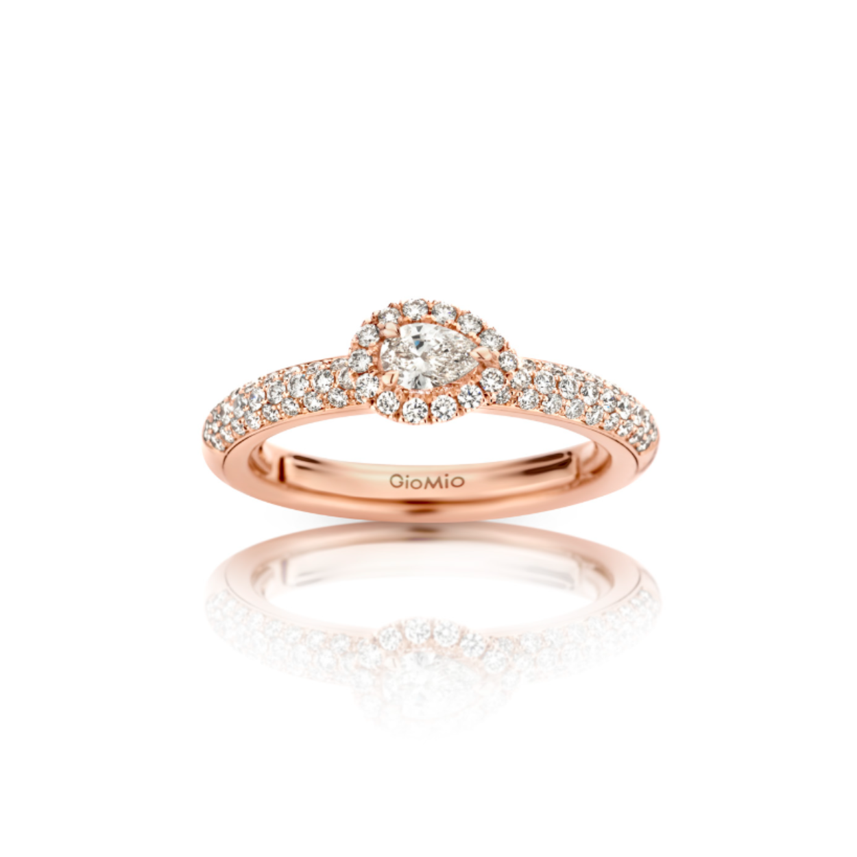 Roségouden ring met druksysteem welke tot 4 maten kan vergroten.