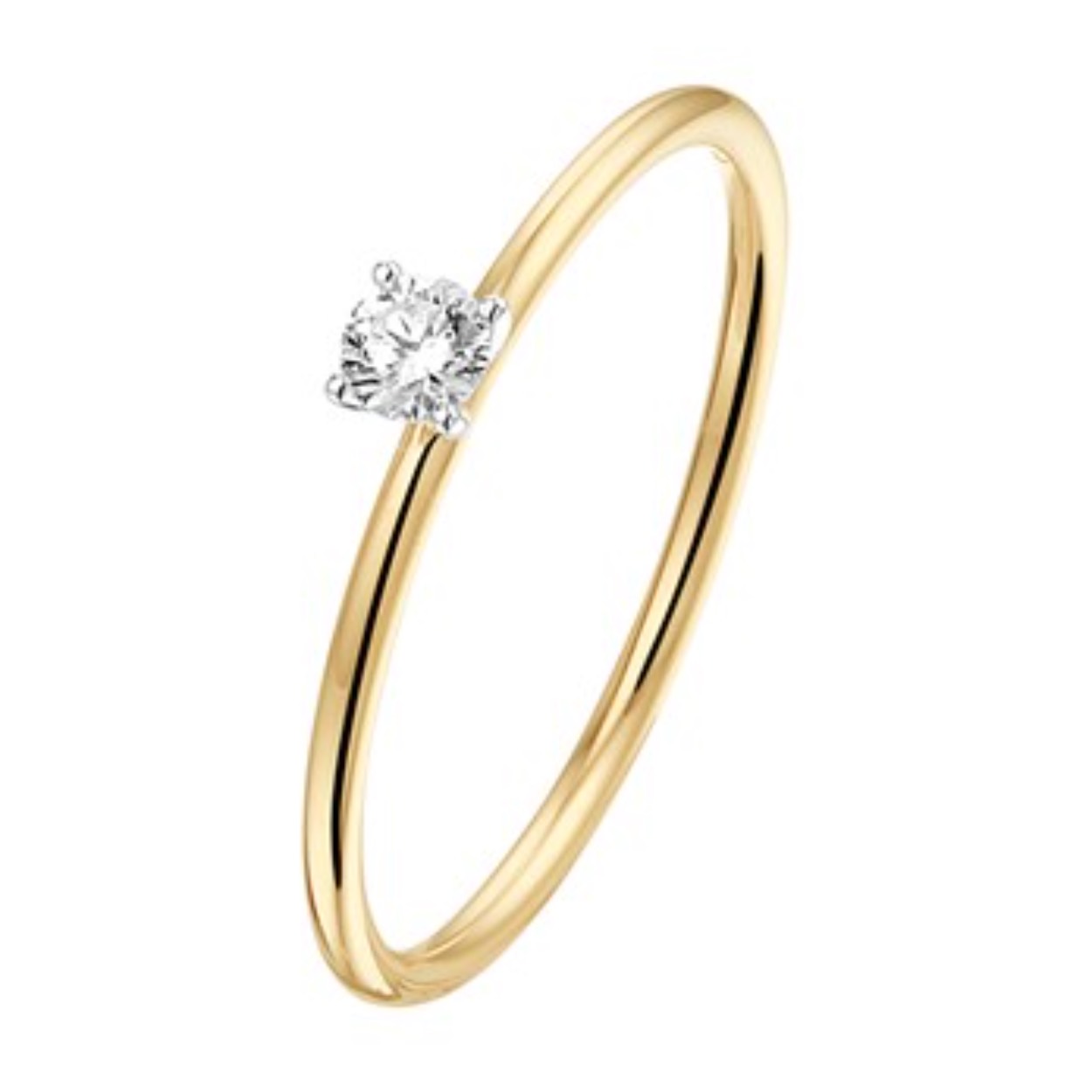 gouden damesring met diamant