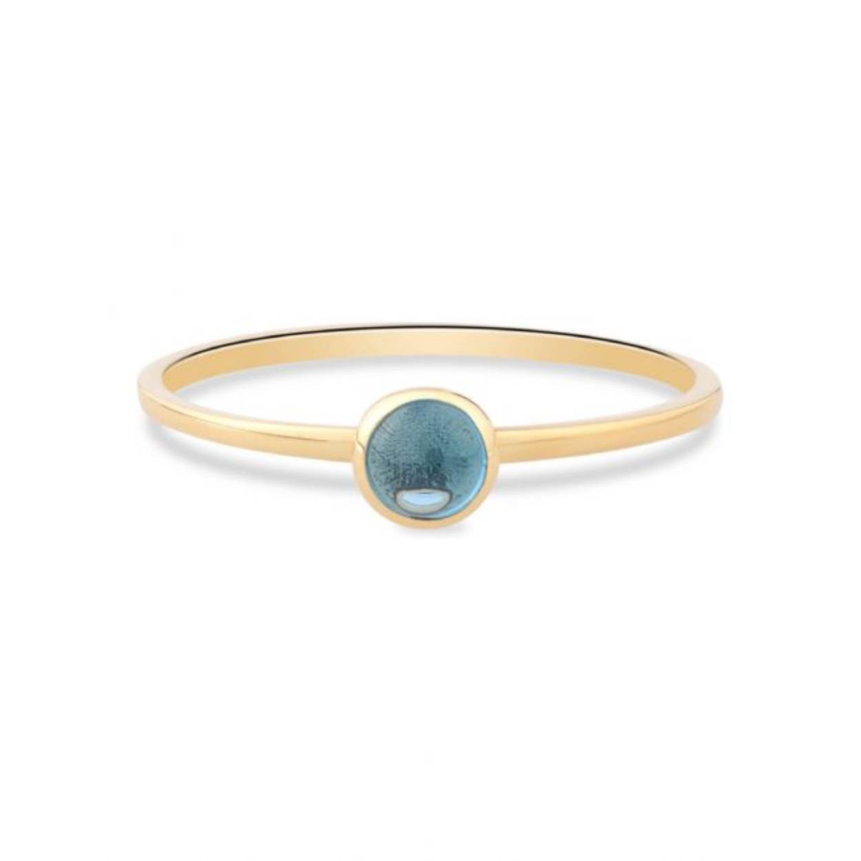 Swing Jewels 14 karaats gouden ring met blauwe zirkonia maat 56 en verkrijgbaar in diverse andere maten.