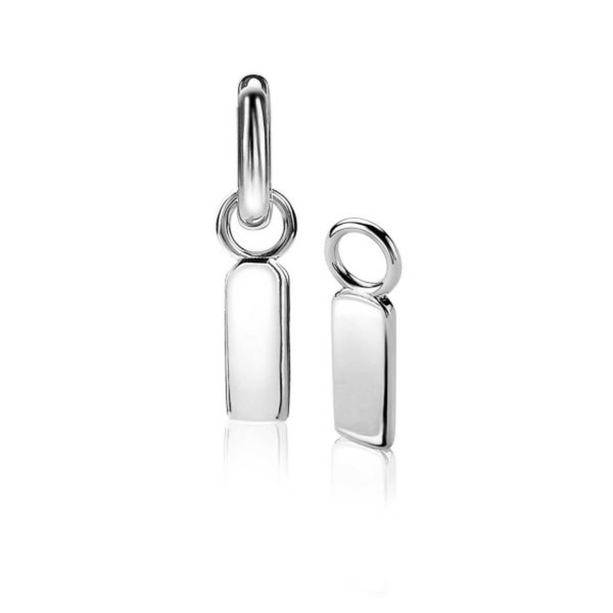 ZINZI zilveren oorbedels 13mm plaatje ZICH2344 (excl. oorringen)
