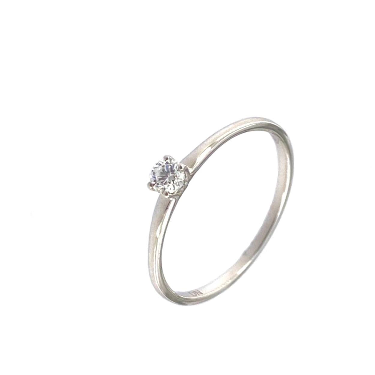 Verlovingsring in 18kt wit goud met briljant 0.11ct

