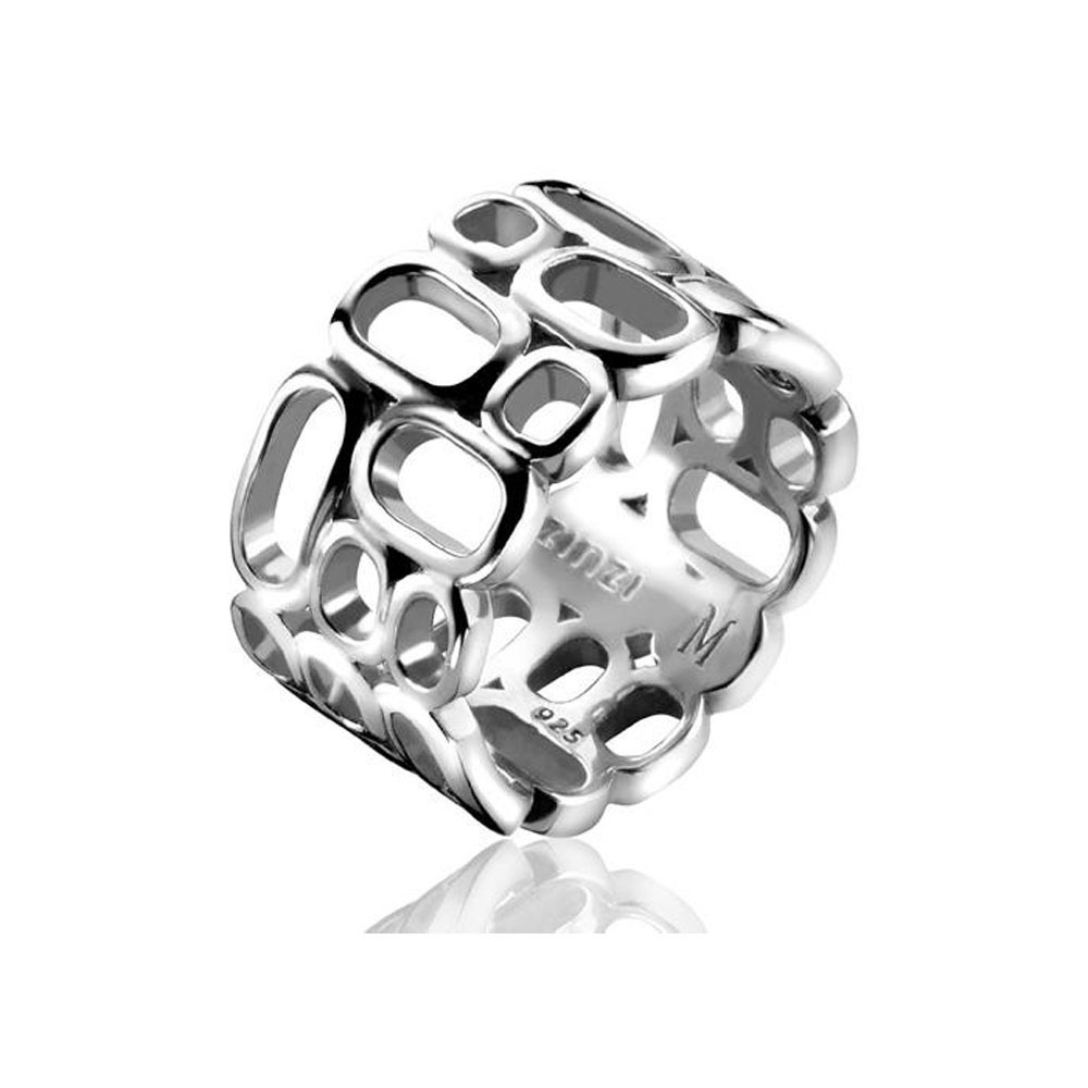 Zilveren Mart visser ring.in maat 60 (19,25)
