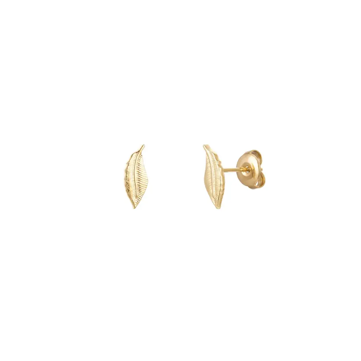 Ear stud feather - Gold Color Stainless Steel