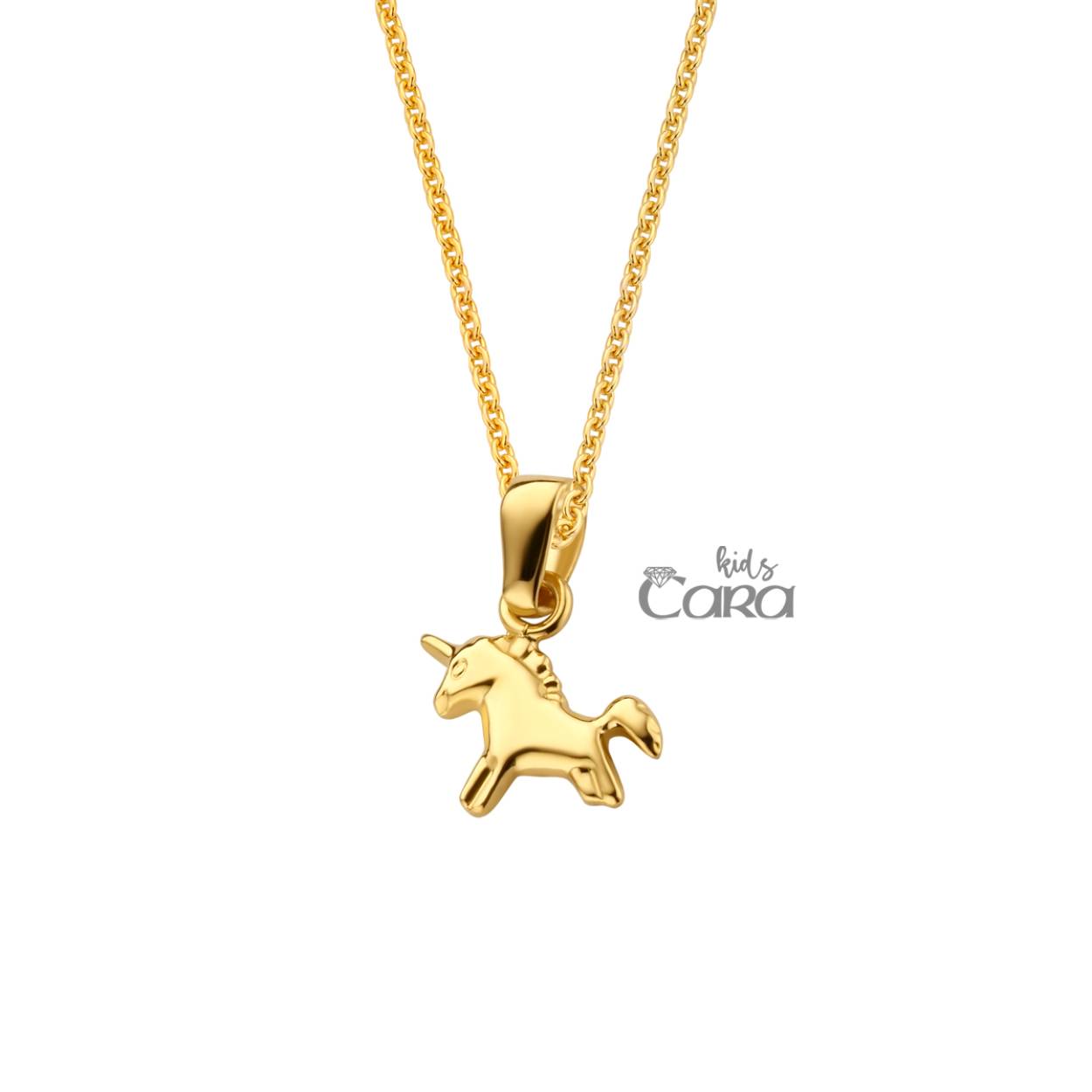 Cara hanger goud 18k eenhoorn - bijpassende ketting verkrijgbaar