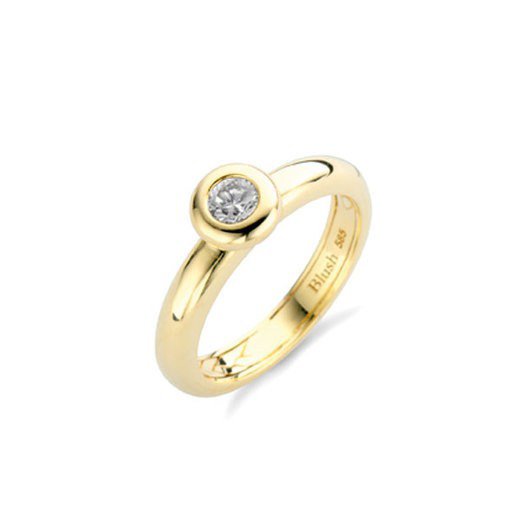 Blush - Geelgouden damesring bezet met zirconia's, maat 56 - 1061YZI/56