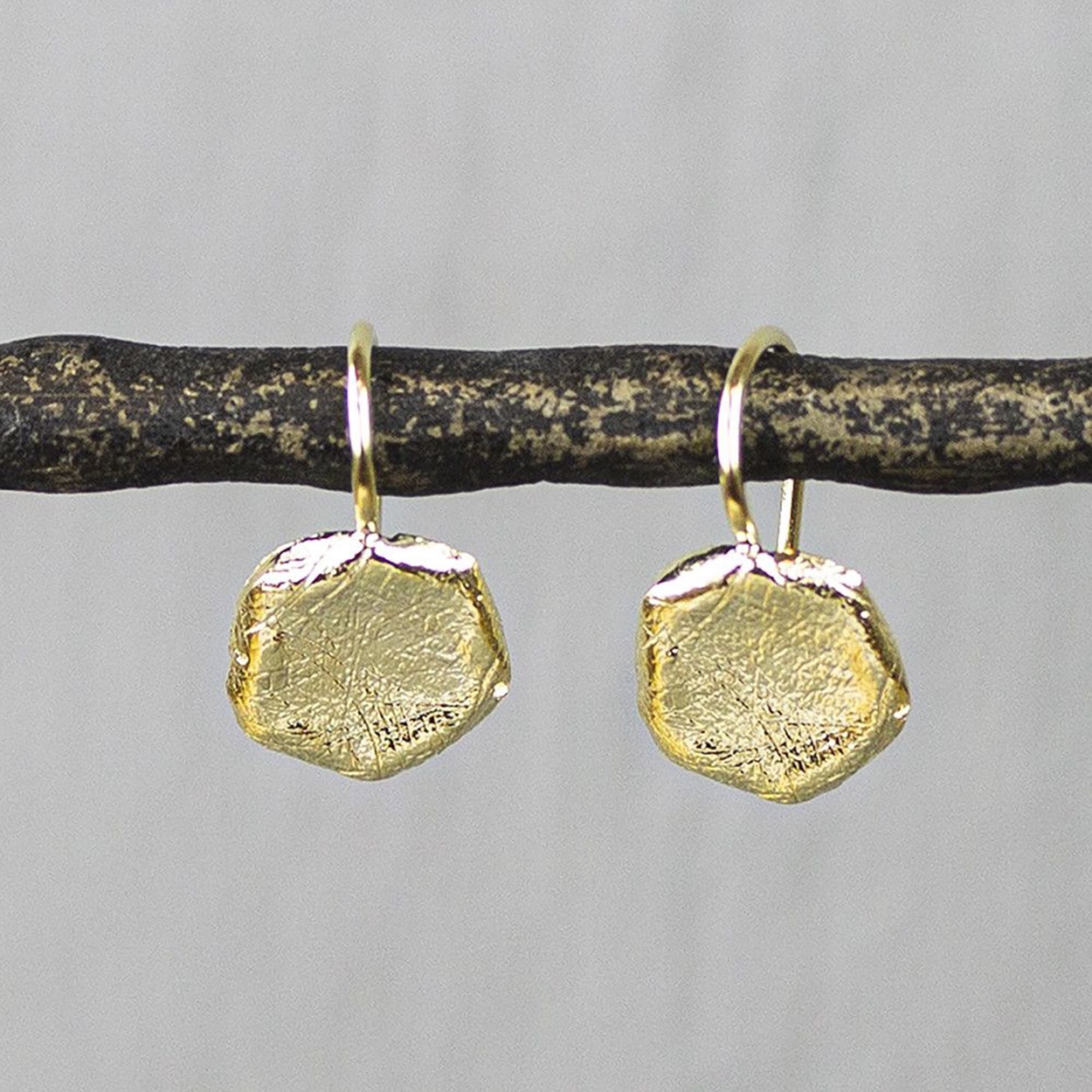 Jeh oorbel oorhanger 5 hoek zilver verguld 