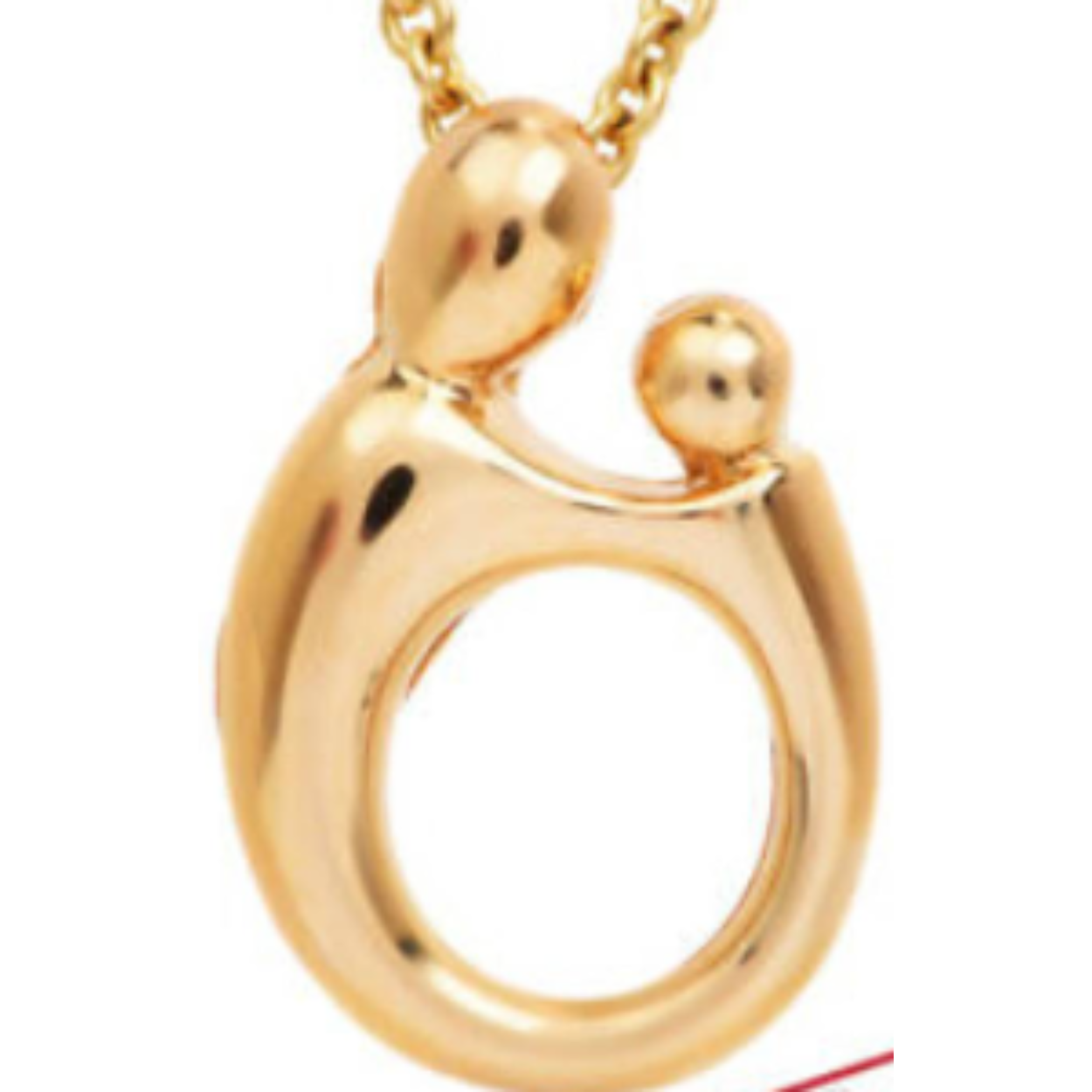 M'amour roodgoud verguld zilveren hanger van moeder met kind, exclusief collier
