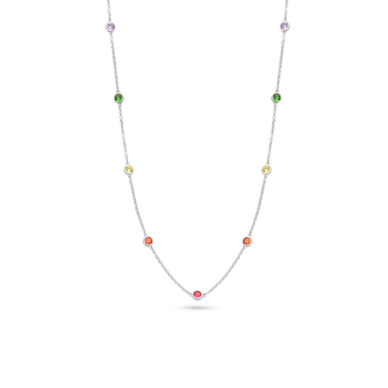 Rosa di luca collier met kleur zirkonia 