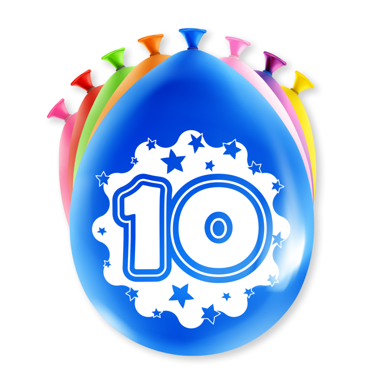 Een feestje kan niet zonder ballonnen en als u party ballonnen met 10 years koopt dan krijgt u deze in maar liefst 8 verschillende kleuren! De ballonnen zijn gemaakt van latex en zijn ongeveer 30 bij 30 centimeter groot.