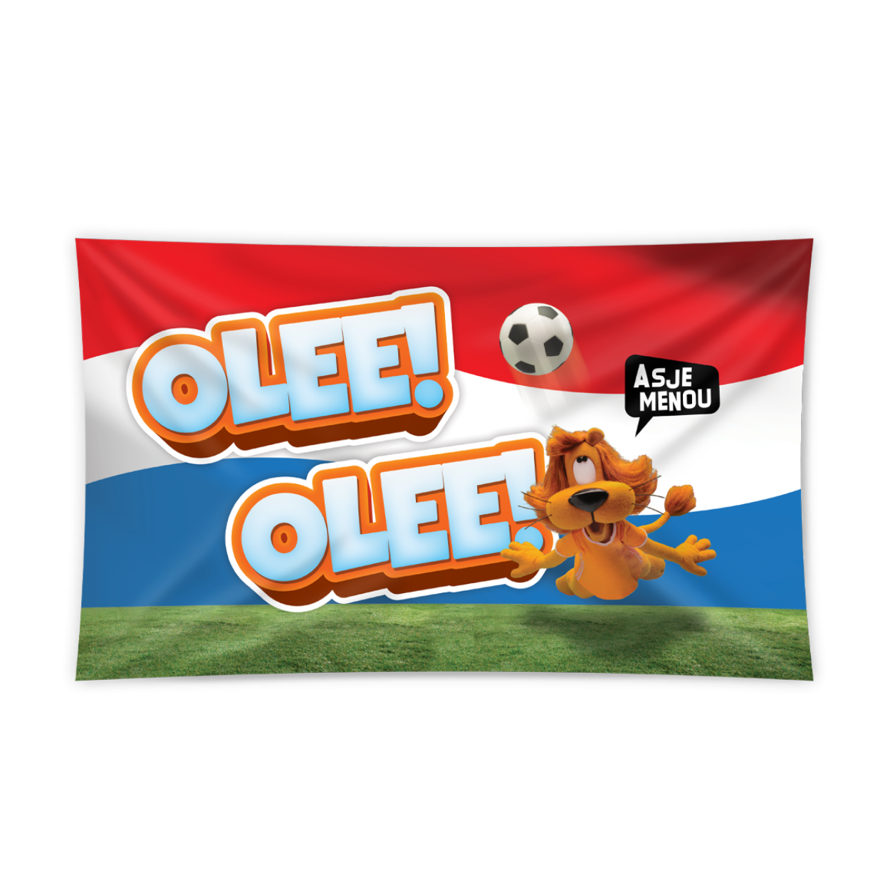 Maak dit WK extra speciaal met onze Loeki feestcollectie! Deze grote Loeki gevelvlag zorgt voor de perfecte oranje sfeer tijdens een spannende wedstrijd. Dankzij de afmeting van 150x90 centimeter valt deze vlag op en iedereen ziet direct waar je moet zijn om het ideale voetbalfeest mee te maken! Naast deze grote rood-wit-blauwe vlag vind je bij ons bijvoorbeeld ook Loeki vlaggenlijnen, een Loeki sjaal en muts, een oranje juichhand en ballonnen in de kleuren oranje en rood-wit-blauw. Kortom, alles om er een waar voetbalfeest van te maken!