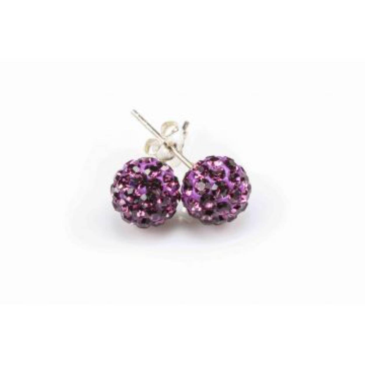 Earrings Crystal Ball Purple Rain