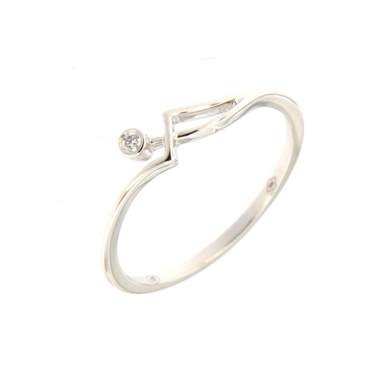 witgouden ring in 18kt met briljant 0.02ct