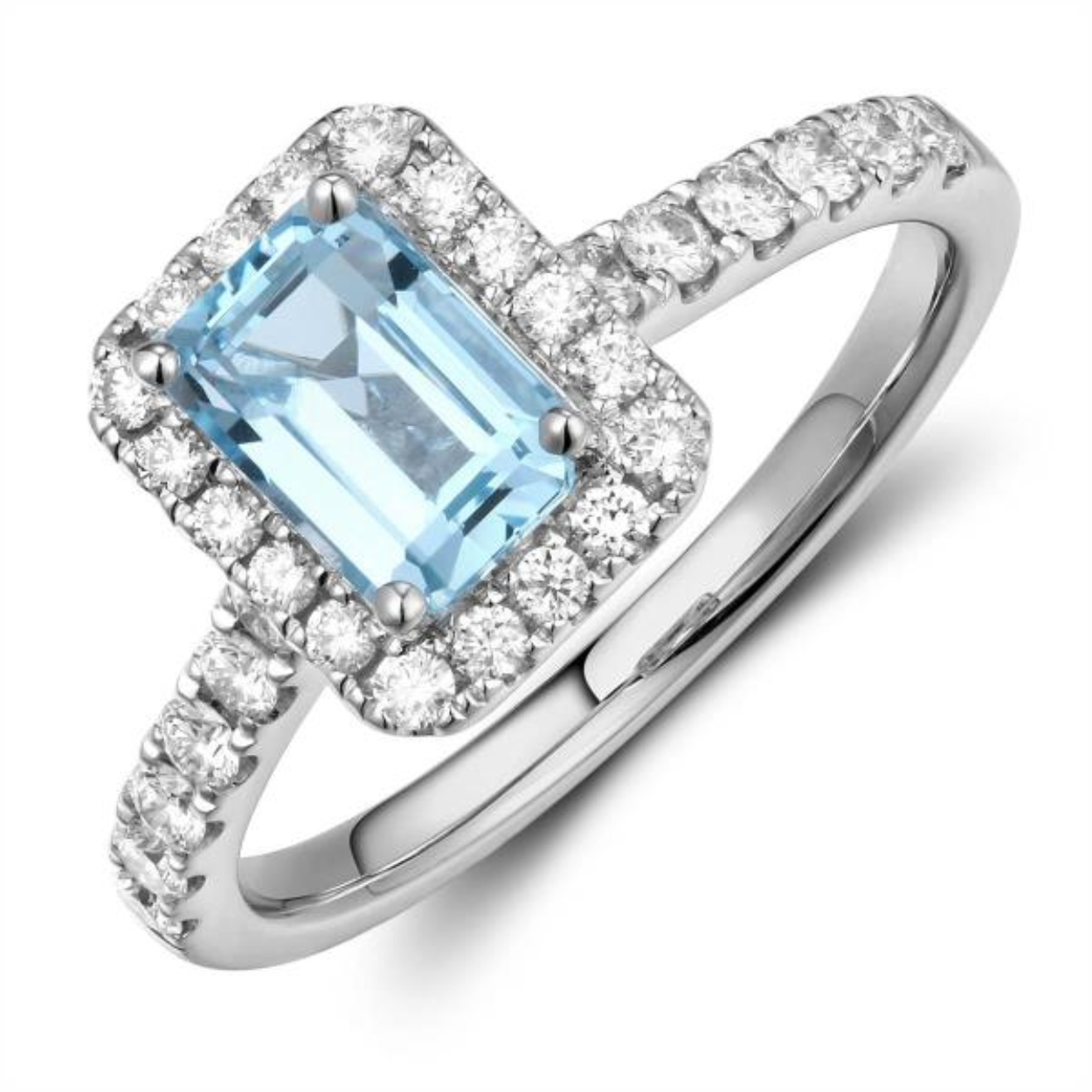 18 Krt WGD Ring 30-0.43 Crt G SI/1-1.22 Bl Topaas