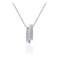 zilveren collier met hanger met zirkonia