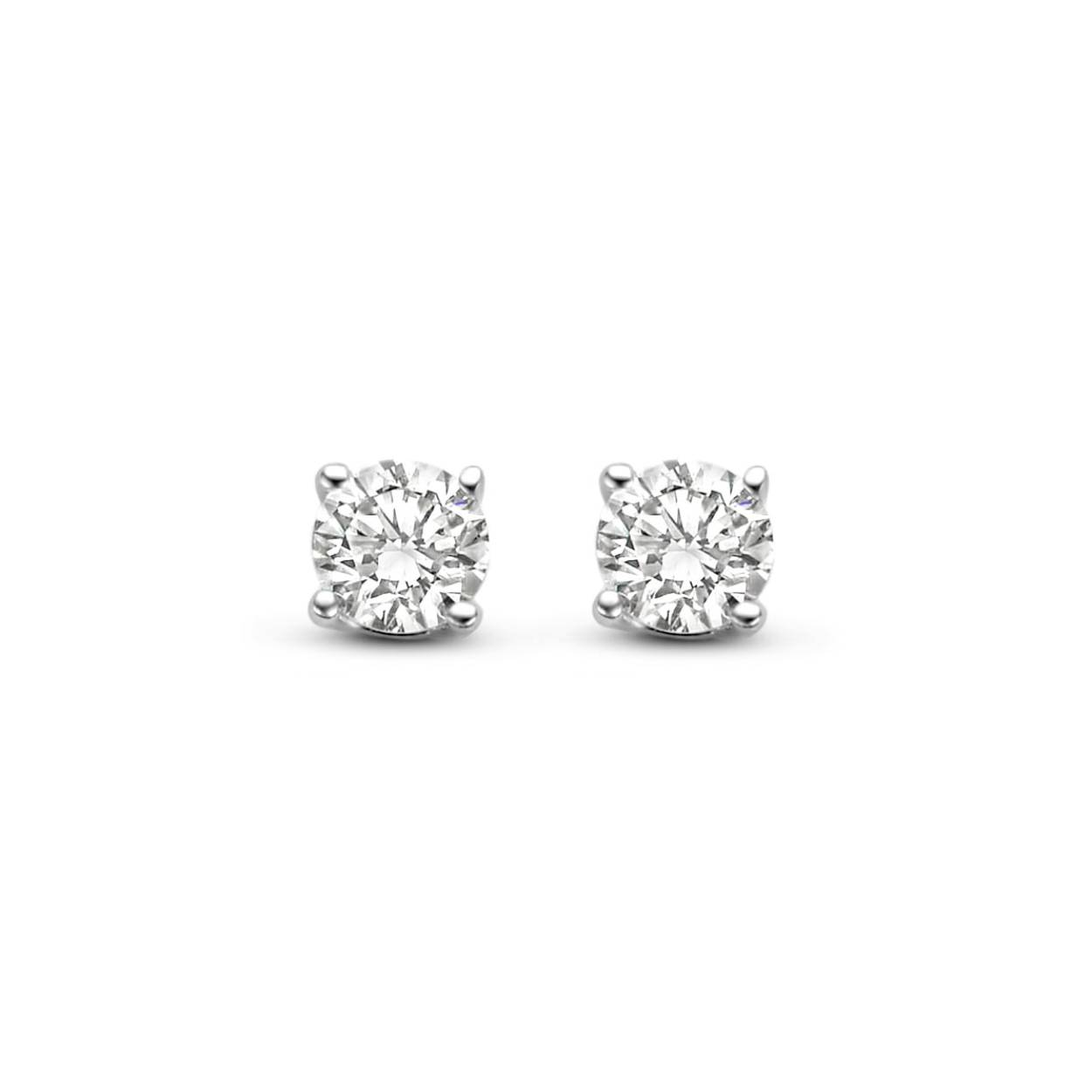 Oorbellen geel goud 18 kt + 0.18ct