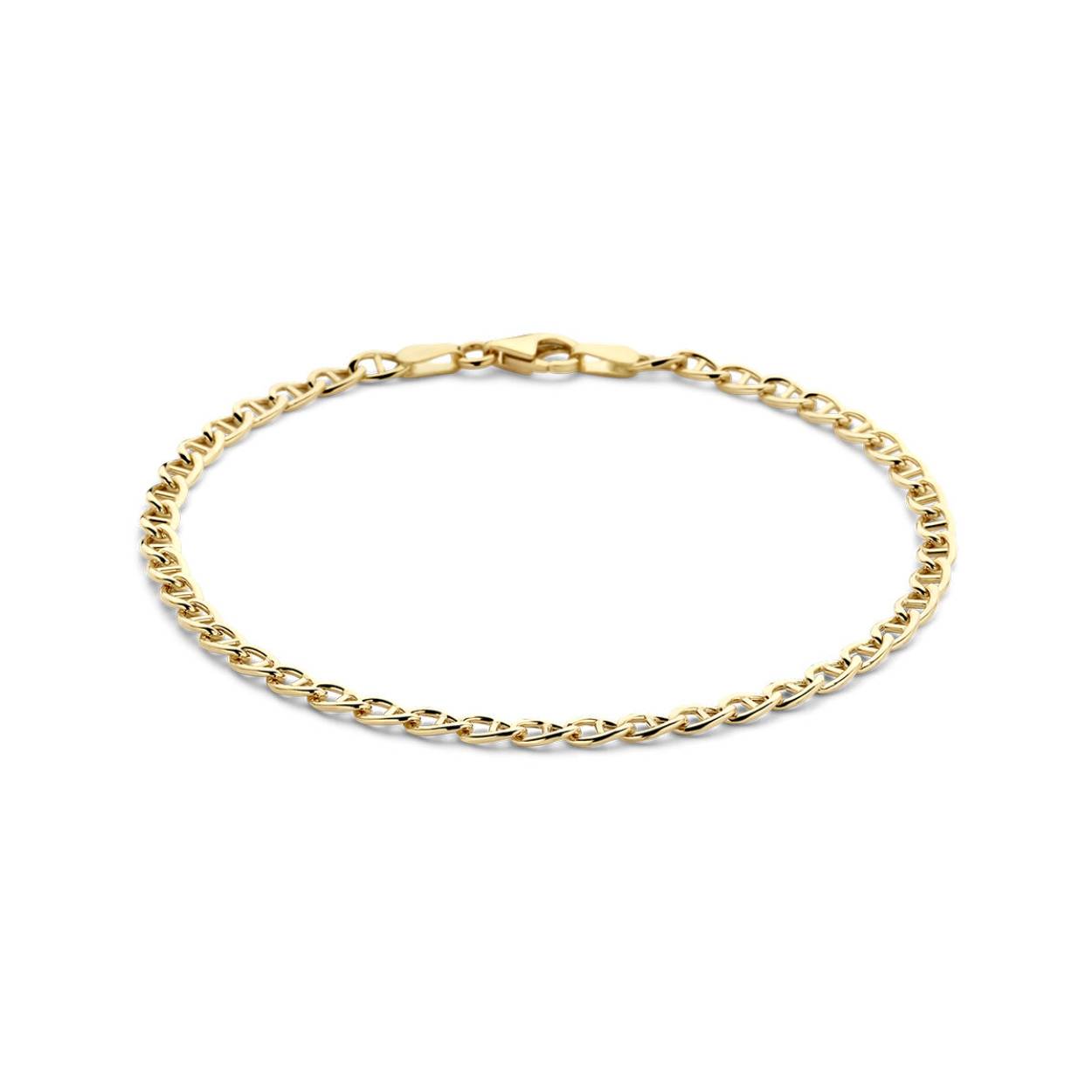 Huiscollectie 14krt geelgouden armband fantasie ankerschakel 18cm 3.3mm