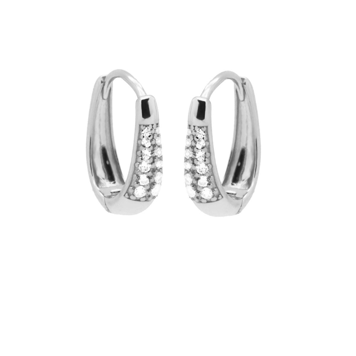 Hinged Hoops Zirconia COLETTE Silver