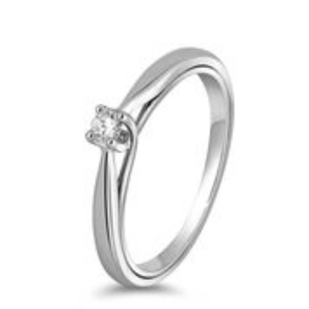 Gouden ring wit gd0.07 H/SI maat 17