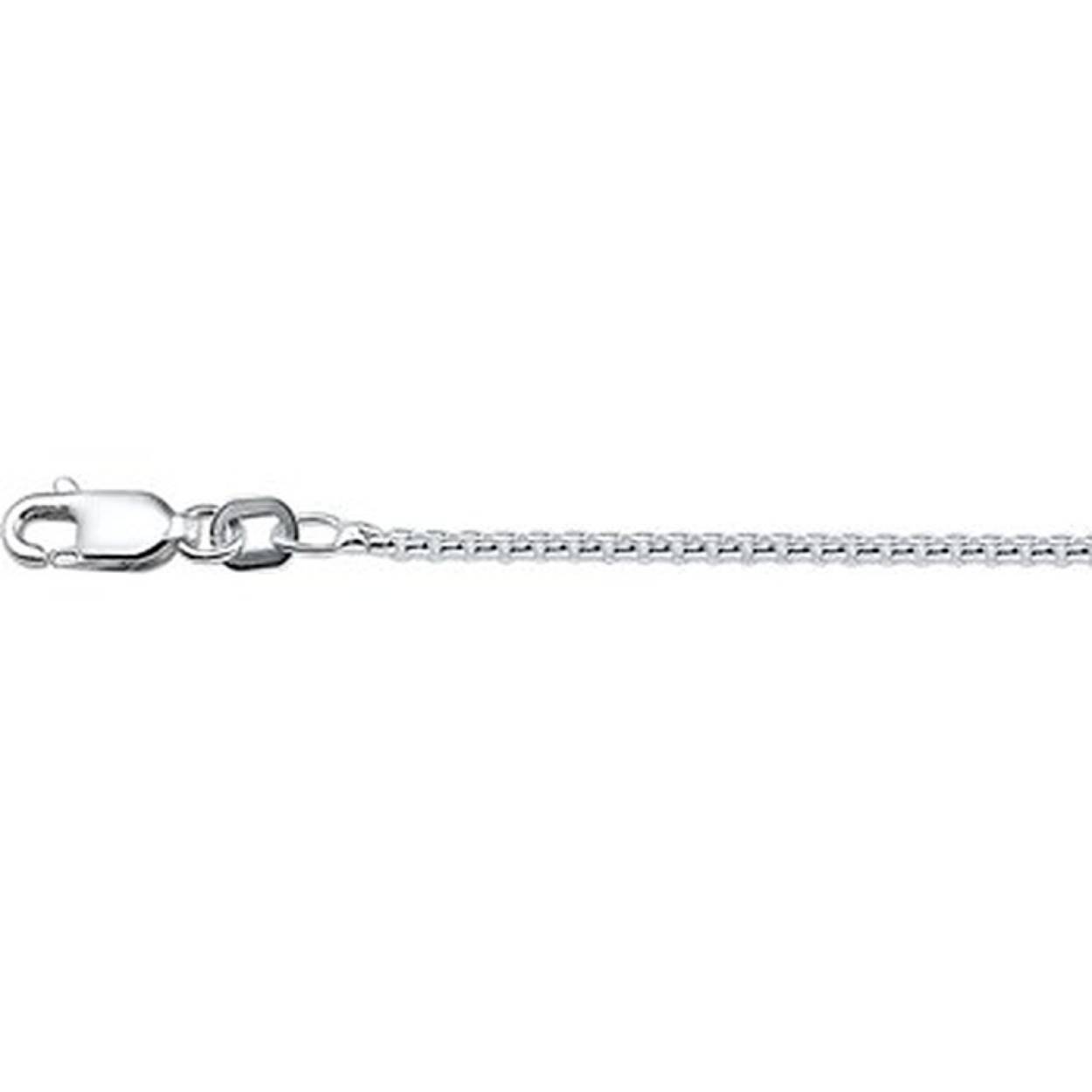 Zilveren collier ronde schakel 1 mm/ 60 cm met stevige karabijnsluiting en verkrijgbaar in diverse andere diktes en lengtes.