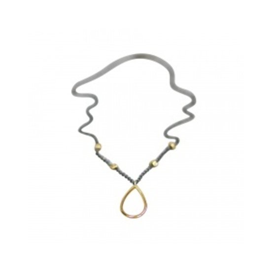 zilver zwart / oxy /gold filled collier