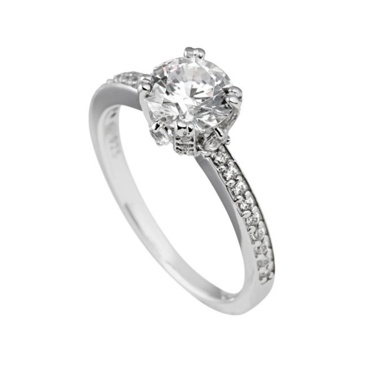 zilveren ring Diamonfire met zirkonia's.