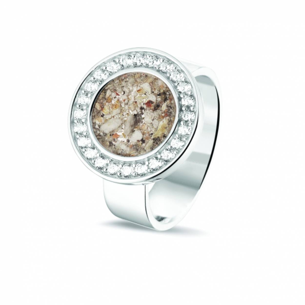 See You Memorial Jewellery zilveren ring met zirkonia's geschikt om d.m.v. hars de as van een dierbare in te verwerken in elke gewenste kleur