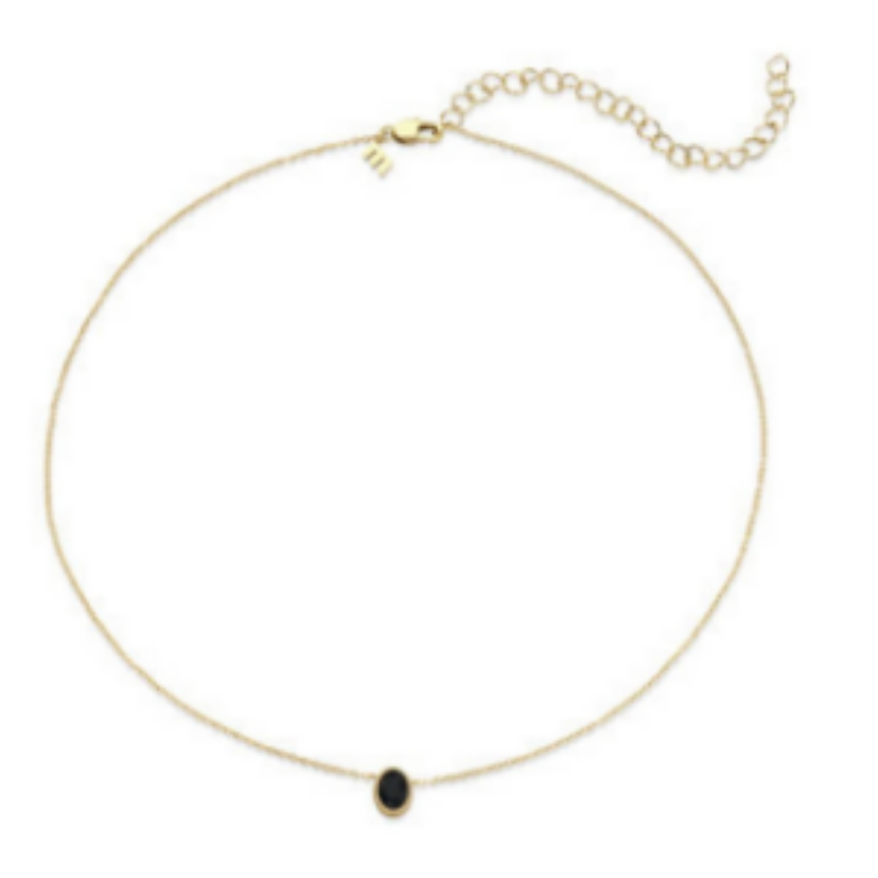 Melano Friends ketting Oval Gold Plated Black