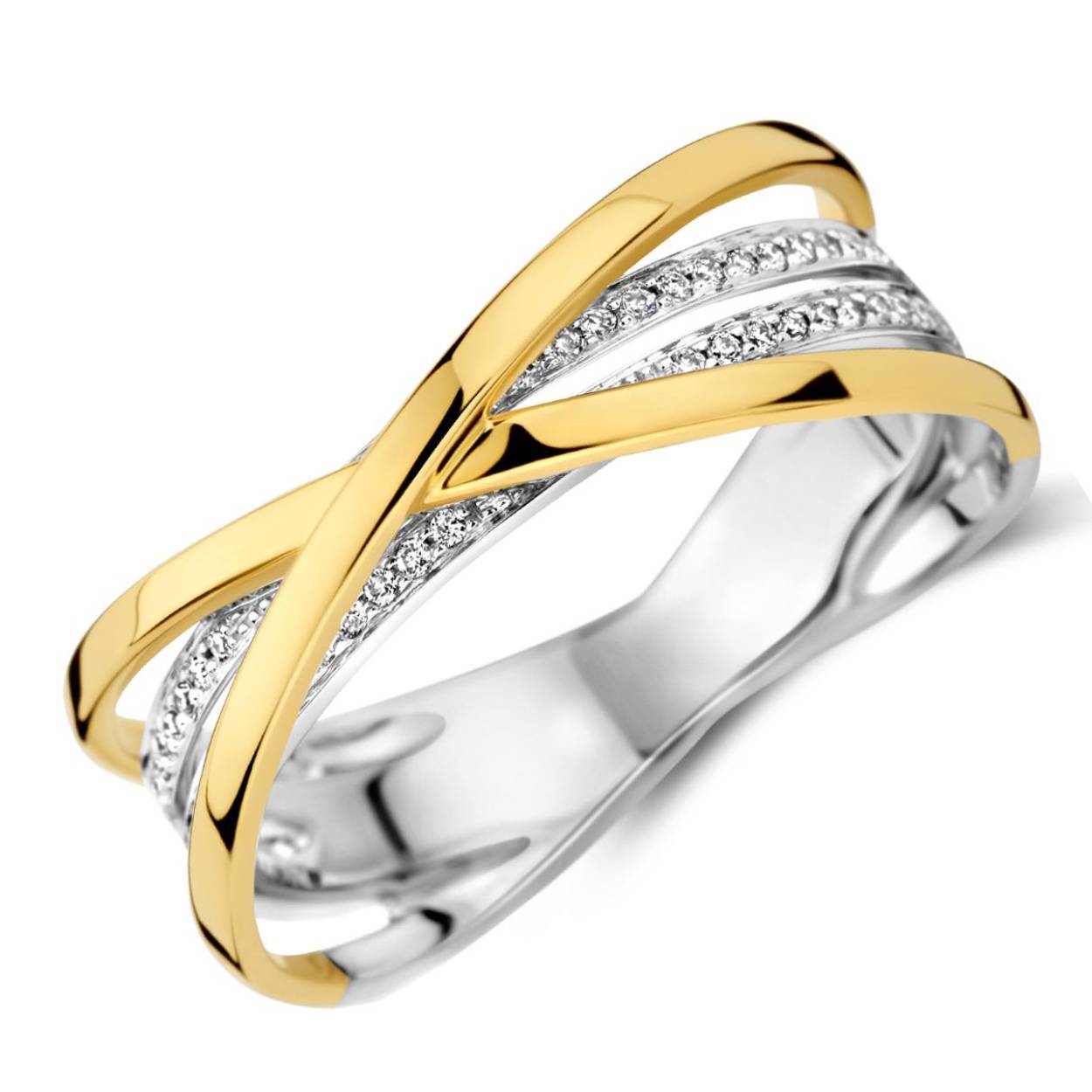 GPP2003, 14 krt gouden ring 60-0,14 crt H/Si