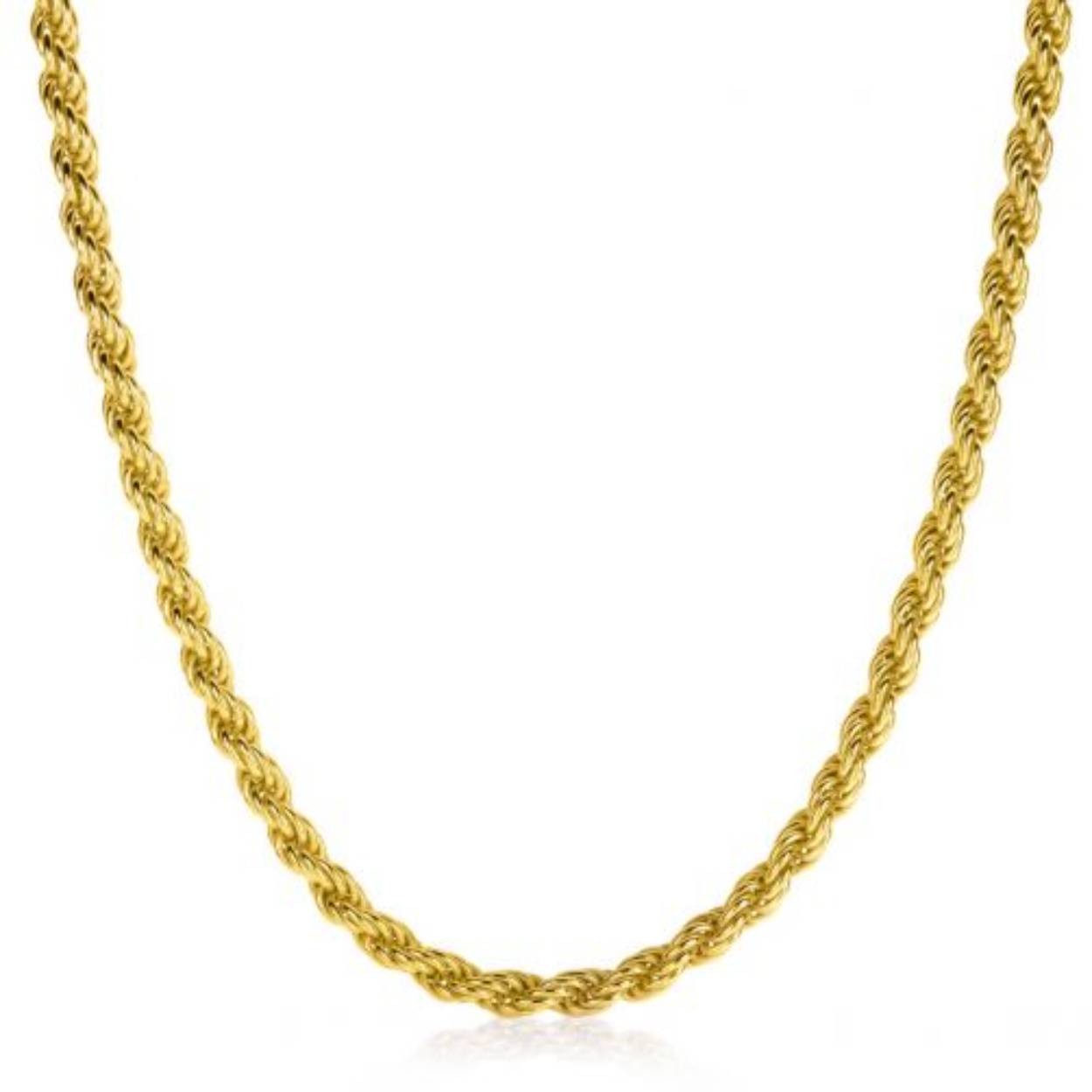ZINZI gold plated zilveren ketting 45cm met trendy koord schakels van 4mm breed. De lengte van de ketting is te variëren tussen 42 en 45cm door het handige verlengkettinkje. Bij sluiting herkenbaar ZINZI, door het zilveren Zinzi hartje. Vervaardigd van eerste gehalte zilver (925) en voorzien van een extra 14K geel vergulding.
