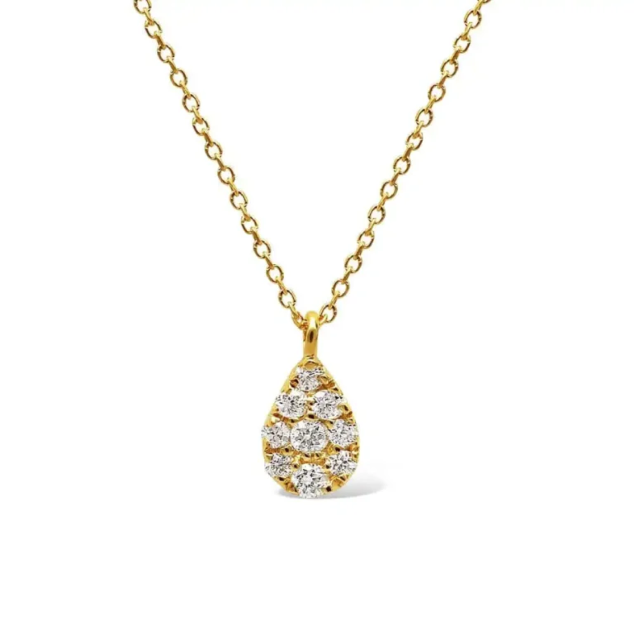 14kt. Geelgouden hanger met collier, 9-0.09G/Si, 42-45cm