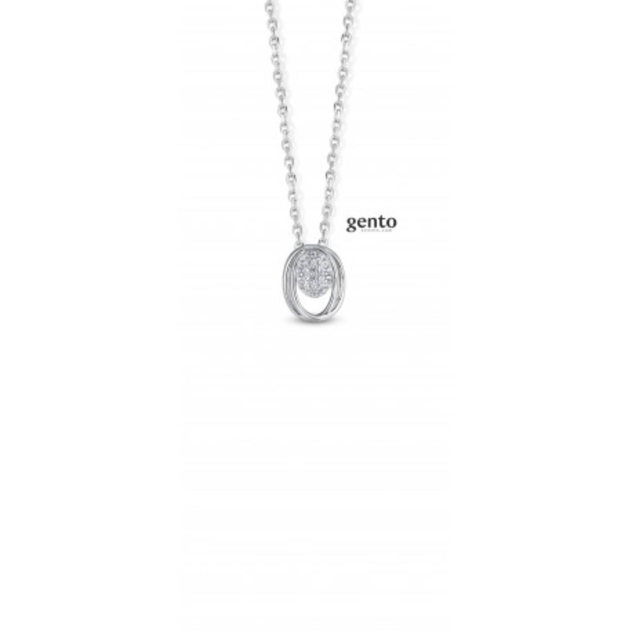 Zilveren ketting met zirconium