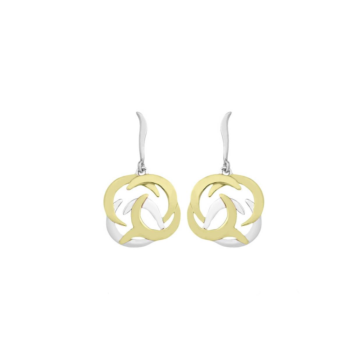 Jorge Revilla oorhangers zilver, deels 18 krt. verguld
uit de 'Shield' collectie 38 mm hoog