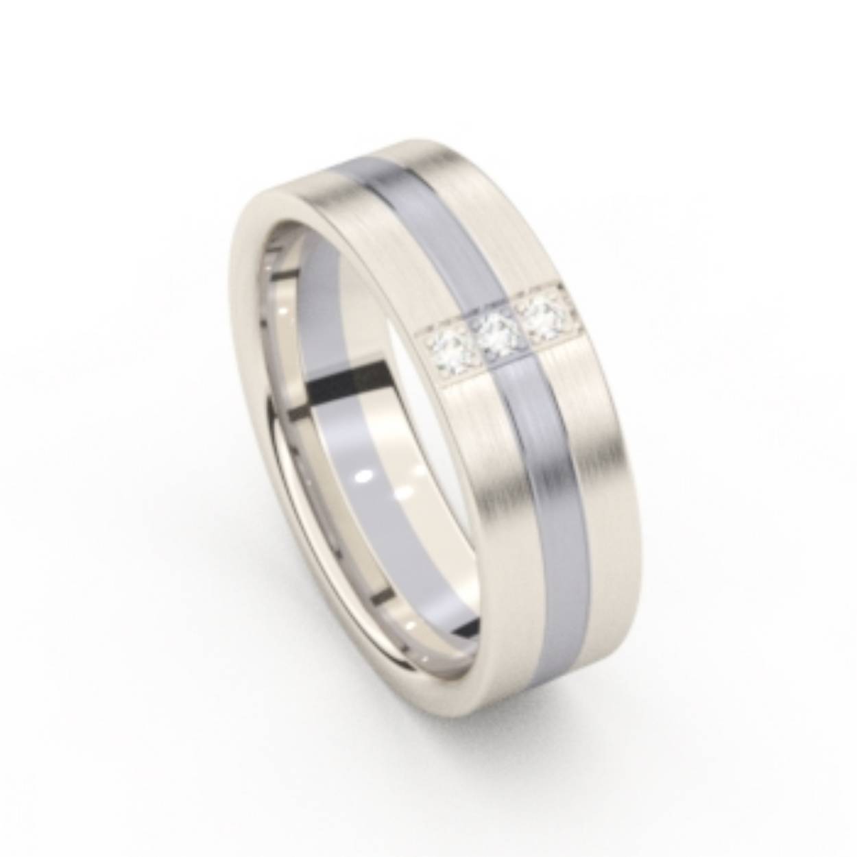 Relatiering 18K Naturel witgoud, Palladium en Diamant