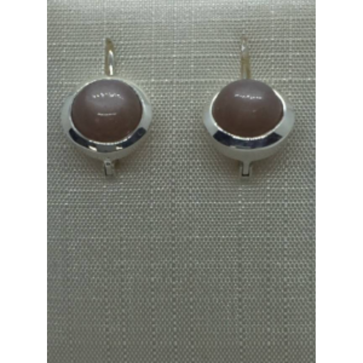 Zilveren oorhangers met chocolade maansteen 767