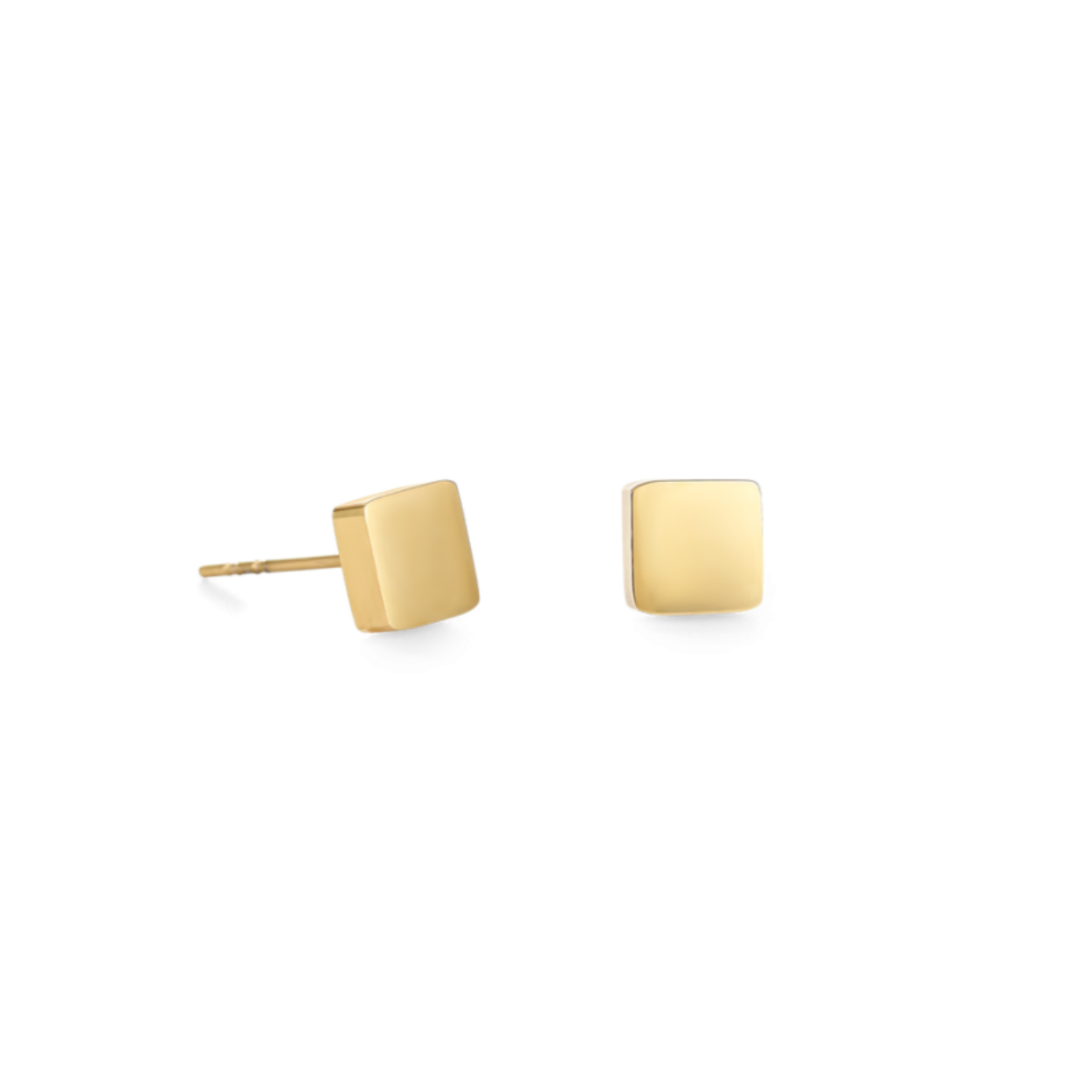 Gold plated block oorknoppen